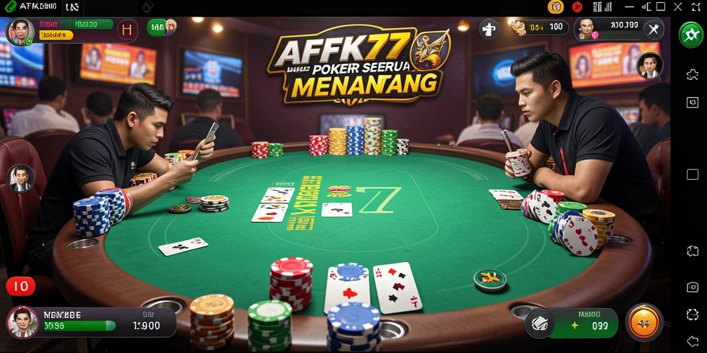 Tangkapan layar gameplay Poker di AFK77 yang penuh aksi.