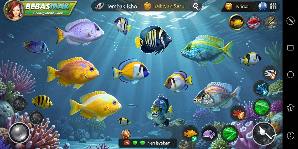 Tangkapan layar gameplay seru dari game Tembak Ikan BEBASMAX.