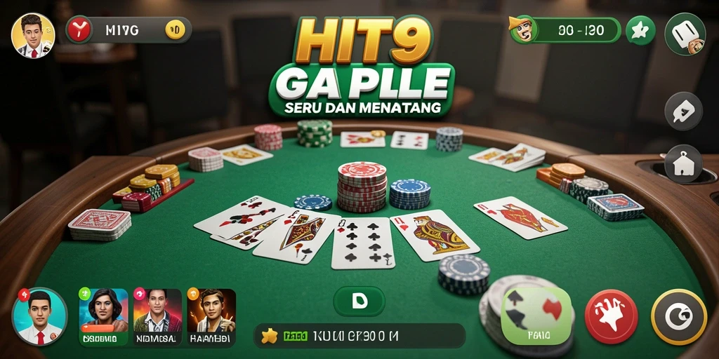Screenshot gameplay HIT9 menunjukkan aksi seru saat bermain Gaple.