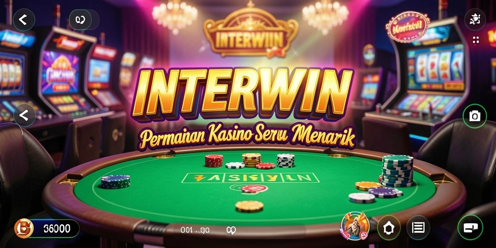 Tampilan gameplay INTERWIN dengan suasana kasino yang mendebarkan.