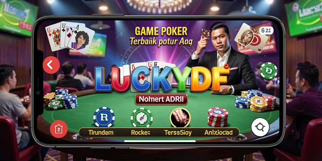 Tampilkan gameplay seru di LUCKYDF saat bermain Poker.