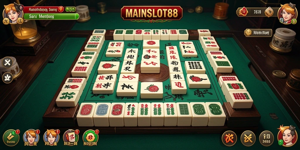 Tampilan gameplay menarik dari MAINSLOT88 dengan desain Mahjong yang klasik.