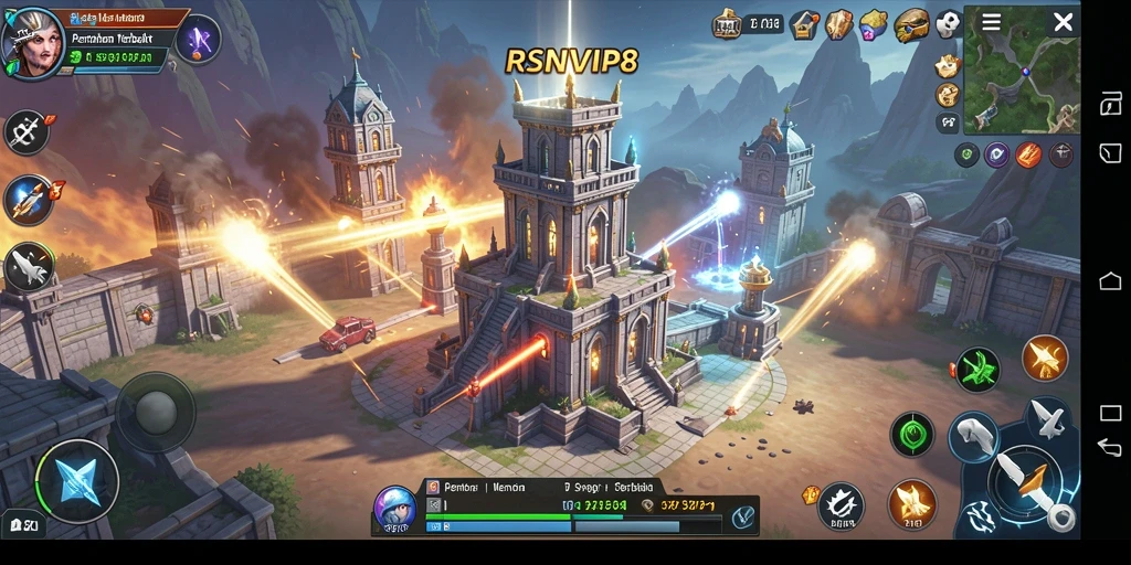 Tampilan gameplay RSNVIP8 yang menarik dalam Tower Defense.