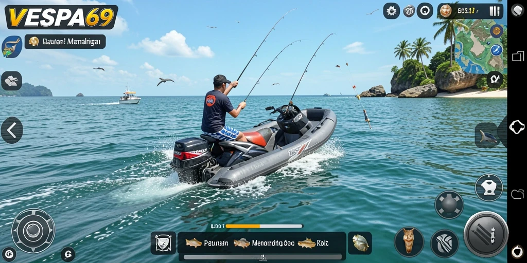 Tampilan gameplay memancing yang seru di VESPA69.